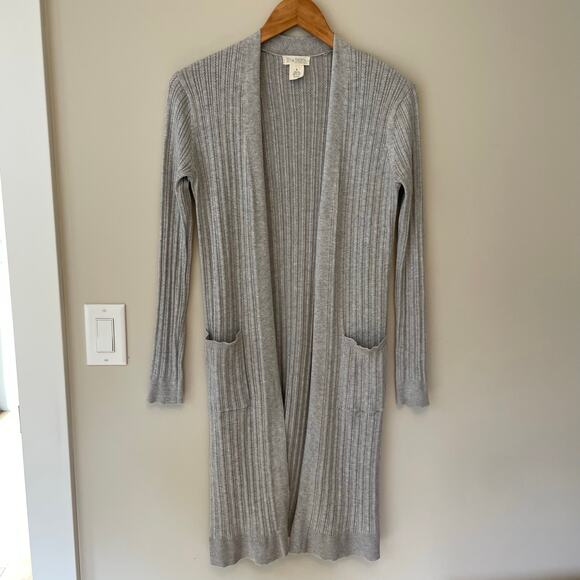 Sky and Sparrow Long Ribbed Duster Cardigan Sweater Medium Lightweight Casual - Picture 1 of 9
